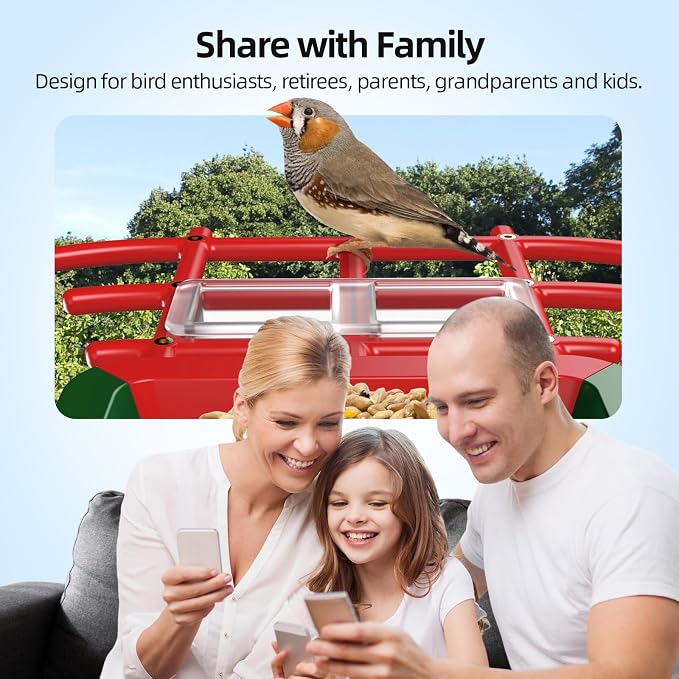 3K HD Smart Bird Feeder with Camera, 2.4GHz WiFi Solar Powered Smart Feeder, AI Bird Species Identification & Real-Time App Alerts, Chew-Proof & Waterproof for Outdoors-1