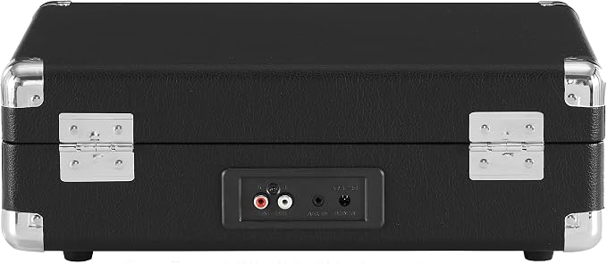 Crosley CR8005DP-BK1 Cruiser Plus Vintage 3-Speed Bluetooth in/Out Suitcase Vinyl Record Player Turntable, Black