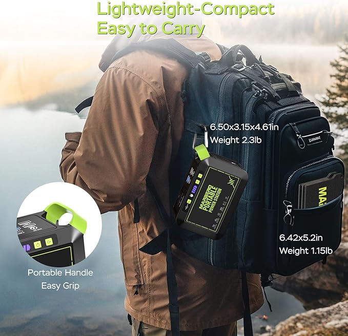 MARBERO 80W Solar Powered Generator with Panels 25W Included, 88.8Wh Portable Power Station with AC Outlet 120W Peak Fast Charging 110V for Camping Outdoor Home Backup Backup RVs