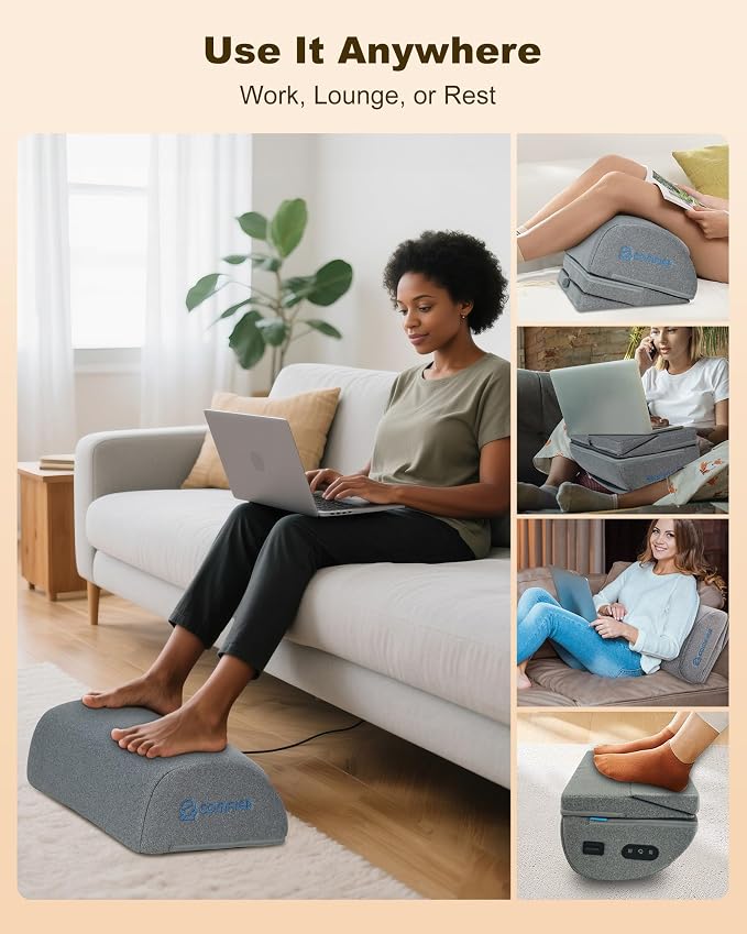 Comfier Foot Rest Under Desk at Work with Heat,Vibration,Foot Heater Foot Warmer,3 Height Under Desk Foot Rest for Office Chair,Gaming Chair Footstool, Ergonomic Heated Footrest,Computer Desk Use
