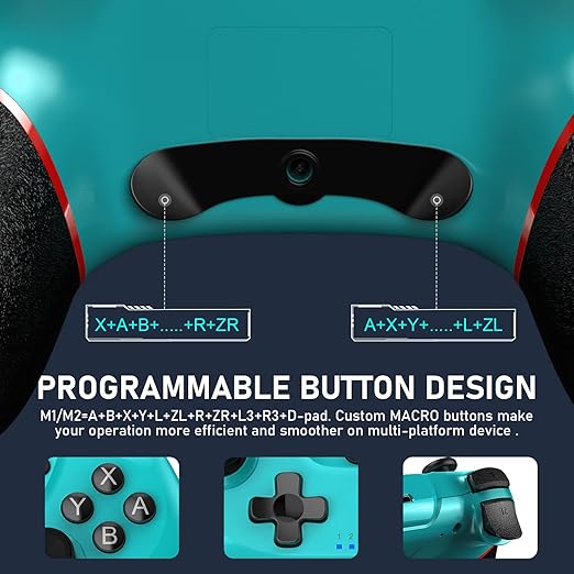 Diswoe Controller for Switch, Wireless Pro Controller for Switch 2/Switch/Switch Lite/Switch OLED, Remote Gamepad with Joystick, Adjustable Turbo Vibration with Programmable Function
