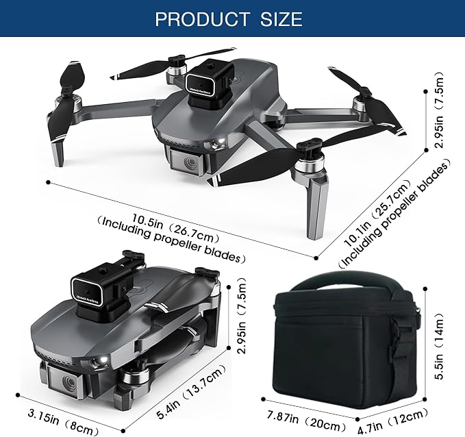 GPS drones with camera for adults 4k,4.5-inch Screen Display Drone with GPS, HD Camera and Foldable Design (3 batteries)