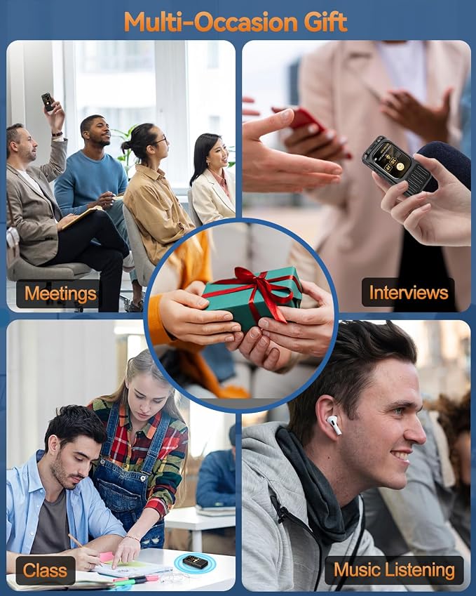 64GB (900Hours) Digital Voice Recorder with 2" Touchscreen & Bluetooth, XIXITPY 3072Kbps HD Dual Mic Recording Device with Playback, Password, A-B Repeat, MP3 for Lectures, Meetings, Interviews