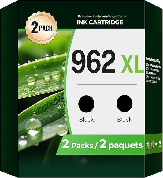 962XL Black OfficeJet Pro 9015 9010 9020 9018 Compatible with HP Ink 962XL Black Ink Cartridges 962 HP962XL/962 HP962XL HP962 Printer Ink for OfficeJet Pro 9015 9010 9020 9018 9025 9012 9022 9014 9016