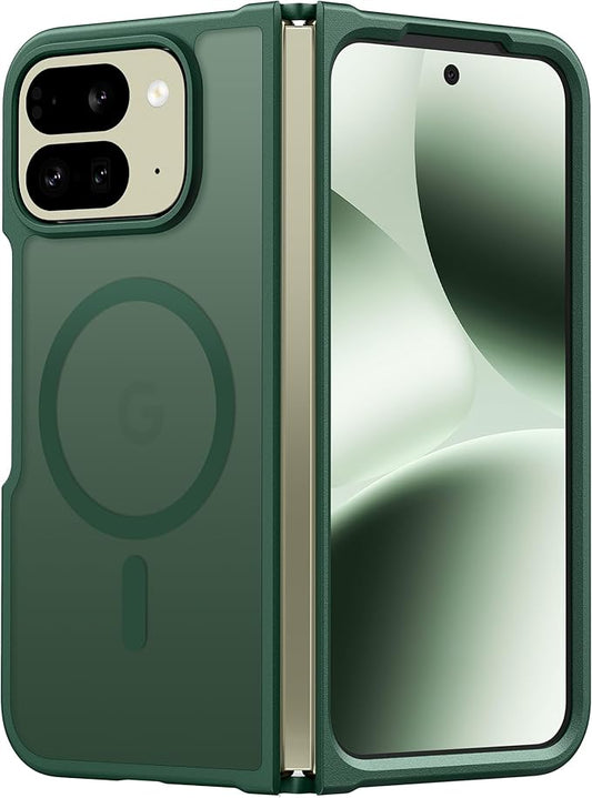 FNTCASE for Google Pixel 10-Pro-Fold Magnetic Case: Translucent Matte Textured Military Grade Drop Protection Cell Phone Cover - Slim Rugged Durable Shockproof Protective Bumper Cases