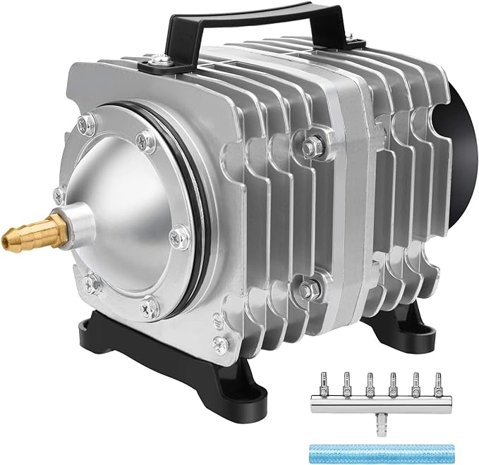AquaMiracle Aquarium Air Pump Commercial Air Pump with Aluminum Housing, 600/1000/1200/1750GPH Fish Tank Bubbler Pond Aerator for Aquariums, Ponds, Hydroponics