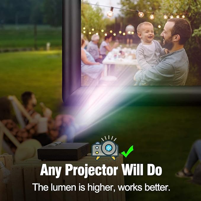 Inflatable Projector Screen - 25FT Outdoor Movie Screen Blow Up for Movie Parties Backyard Outside with Air Blower and Carry Bag, Front and Rear Projection
