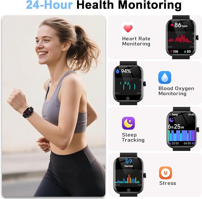 Smart Watch for Women Men, Alexa Built-in, Smartwatch for iPhone & Android Bluetooth Call, 1.91" HD Fitness Tracker with Heart Rate/SpO2/Sleep Monitor, IP68 Waterproof, Fitness Watch 100+ Sports Modes