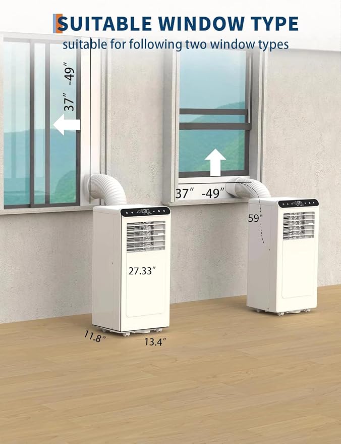 Garvee 10,000 BTU Portable Air Conditioner, 3-in-1 Portable AC Unit with Cool, Dehumidifier & Fan Modes, Covers Rooms up to 450 sq.ft, Sleep Mode, Remote Control, Timer & Full Window Kit