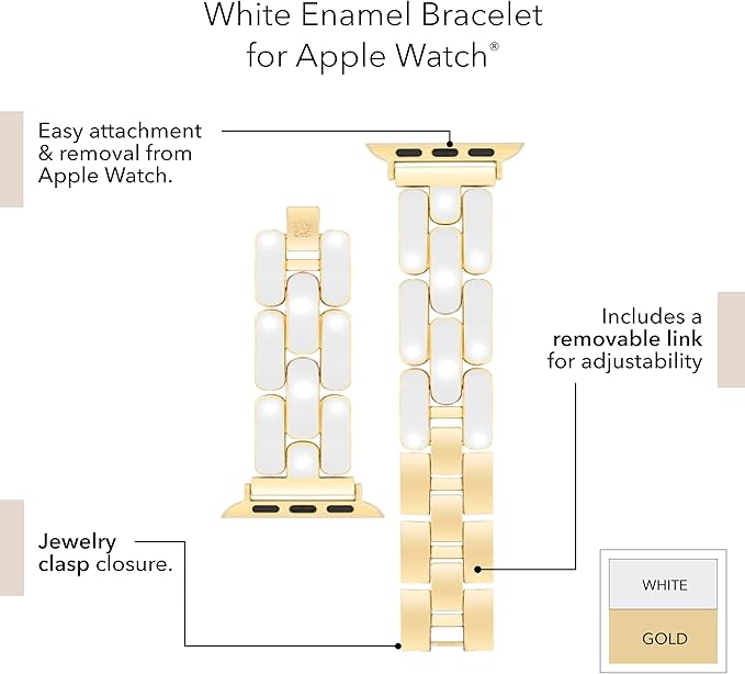 Anne Klein Fashion Bracelet for Apple Watch, Secure, Adjustable, Apple Watch Replacement Band, Fits Most Wrists