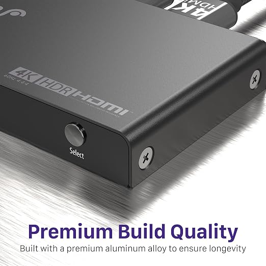 Fosmon 5-Port HDMI 4K Switch with Remote, Support 4K@60Hz HDCP 2.2 High Speed 18Gbps 5 in 1 Out Auto-Switching 5x1 HDMI 2.0 Switcher Splitter Hub Compatible with PS5, Xbox X, Apple TV