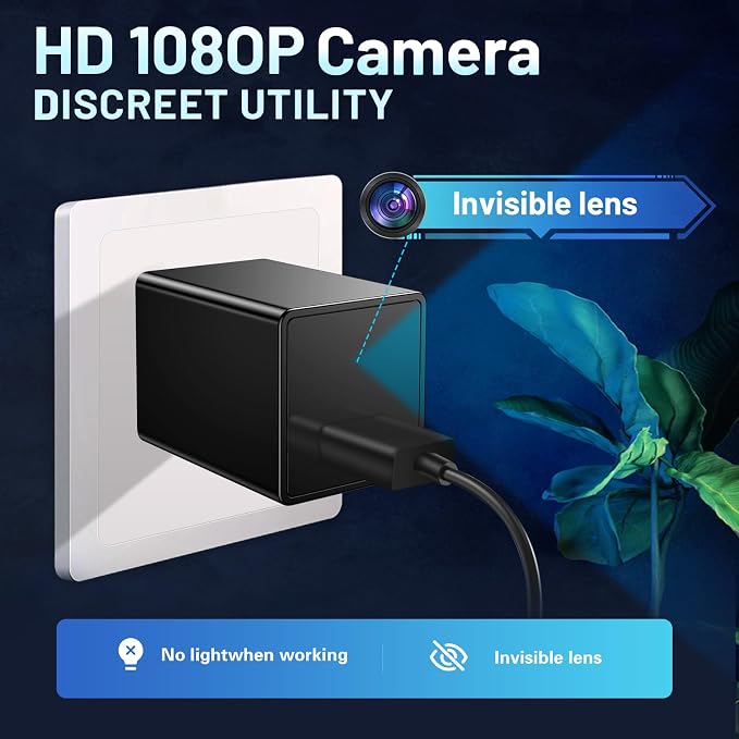 Hidden Spy Camera 1080P WiFi Wireless Small HD Indoor Home Office Security Camera Compact Surveillance Monitoring Camera with Motion Detection and App Live Feed