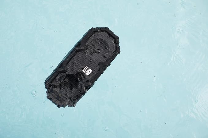 Altec Lansing LifeJacket Jolt - Waterproof Bluetooth Speaker, Durable & Portable Speaker with Qi Wireless Charging and Voice Assistant, Black w/Lights