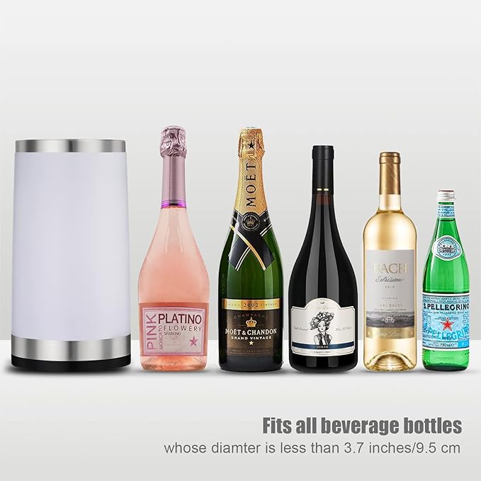 Wine Chiller with RGB Touch Lamp| Wine Bottle Cooler Bucket| Double Walled Insulator with 2 Ice Pack for 750ml Champagne| Perfect Wine Gifts for Women/Men| Wine Accessories for Party/Dinner