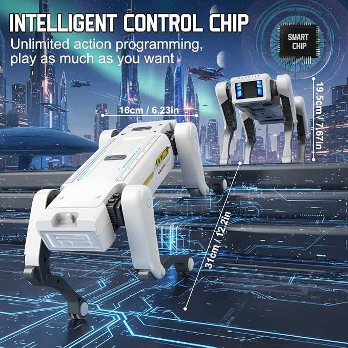 EVADA Robot Dog Smart - Interactive STEM Pet with Voice Control, 30+ Actions & APP Programming, Durable Design for Kids Age 6+ (Compatible with iOS/Android)