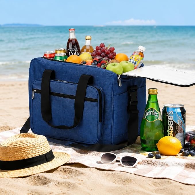 Electric Cooler for Car, Portable 25L Electric Cooler Outdoor Heating Food Warmer Bag Car Cooler Bag Soft Cooling for Camping Beach Travel Car, Car Cooler Plug in