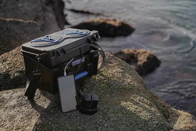 ECOXGEAR: EcoJourney Bluetooth Speaker with Dry Storage 50+ Hours of Playtime 100% Waterproof IP67 Rugged and Loud(Gray)