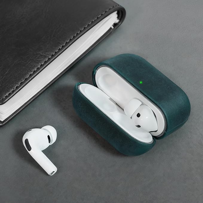 for AirPods Pro 3 Case, Handcrafted Vintage Genuine Leather Shockproof Cover Accessories with Lanyard Compatible with Apple AirPods Pro 3rd Generation 2025