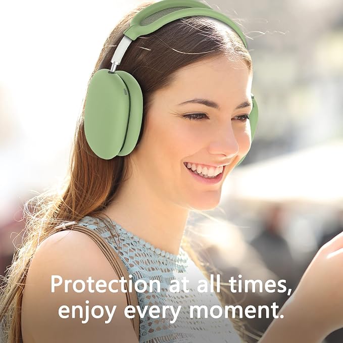 Silicone Case Cover for AirPods Max Headphones,Ear Pad Case Cover/Ear Cups Cover/Headband Cover for AirPods Max 2/1 (2026/2024/2020)(USB-C/Lightning),Silicone Accessories for Apple AirPod Max 2, Green