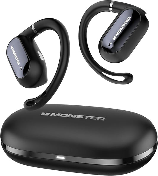 Monster Open Ear AC322, Bluetooth 5.4 Headset, 36H Battery Life, IPX5 Waterproof, Clear Communication, Ergonomic Design, Ear Angle Adjustable, Not Easy to Fall Off Wireless Bluetooth Headset.
