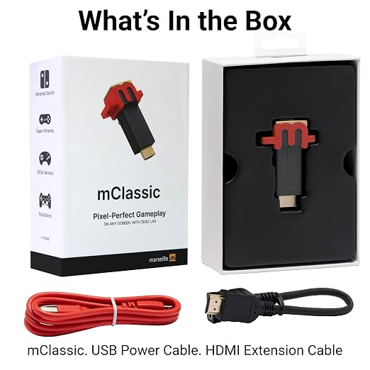 Marseille mClassic OG - Restore Your TVs Game Mode Image Quality, Lag Free, on Nintendo Switch, Xbox, PlayStation, Gamecube, N64, Wii, SNES, and More - Supports 1440p/60hz
