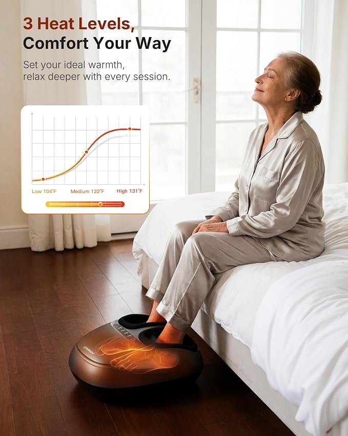 KNQZE Shiatsu Foot Massager with Heat, Compression, Deep Kneading Foot Massage for Plantar Fasciitis Relief, Remote Control, Multi Massage Modes, Auto Shut-Off Timer, FSA Eligible, Fathers Day Gift