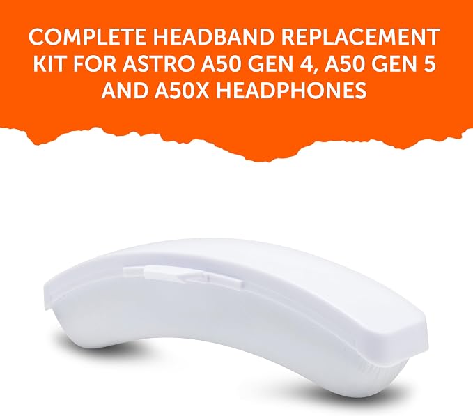 WC Mod Kit A50 - Cooling Gel Earpads + Headband Replacement for Astro A50 Gen 4, Gen 5 & A50X by Wicked Cushions | Enhanced Comfort, Cooling & Durability | White