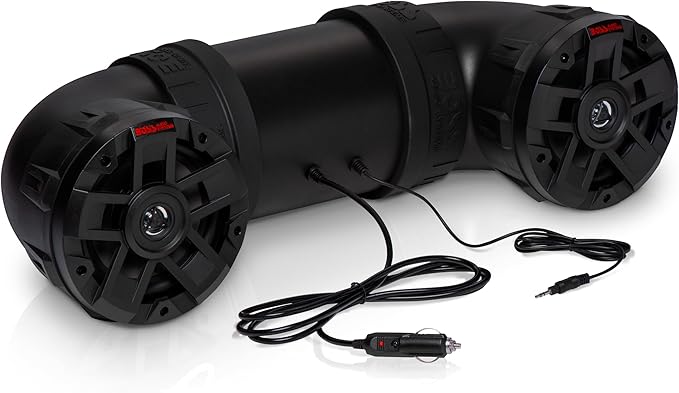 BOSS Audio Systems ATV6.5B ATV UTV Weatherproof Sound System - 6.5 Inch Speakers, 1.5 Inch Tweeters, Built-in Amplifier, Bluetooth, Easy Installation for 12V Vehicles