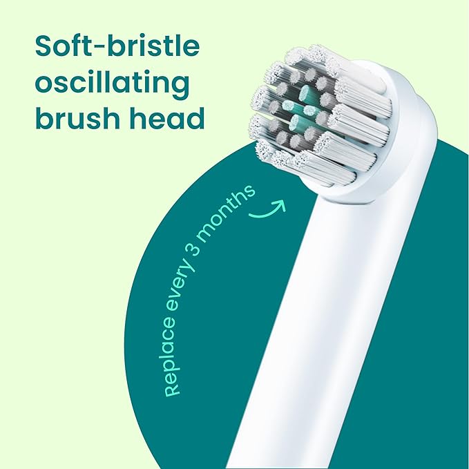 Quip Rev Oscillating Rechargeable Electric Toothbrush with Extra Brush Head - Soft Bristles, Pressure Sensor, 3 Intensities, 30-Day Battery Life, 2-Min Timer, Travel Case, Mirror Mount - Silver Cloud