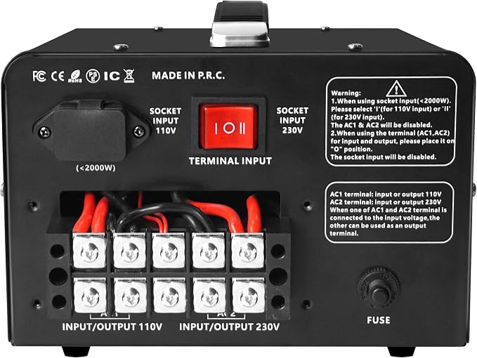 Cantonape 5000 Watt Voltage Converter Transformer - Heavy Duty Step Up/Down Convert from 110-120 Volt to 220-240 Volt and from 220-240 Volt to 110-120 Volt