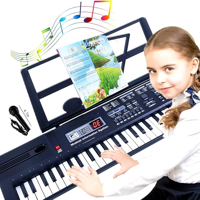 SEMART keyboard Piano Digital electric piano portable electronic music keyboard 61 key toy for kids beginner children toddler musical instruments w/microphone stand USB christmas Birthday gift