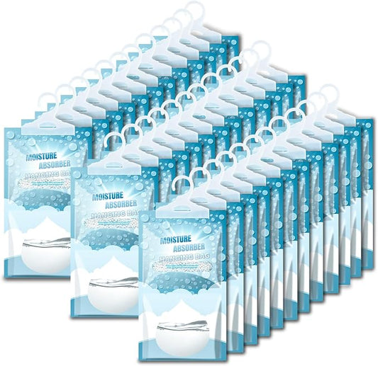 Moisture Absorbers 36 Pack - Fragrance Free Humidity Absorber High-Efficiency Dehumidifier Bags Portable Moisture Hanging Bags for Closet, Bathroom and Kitchen