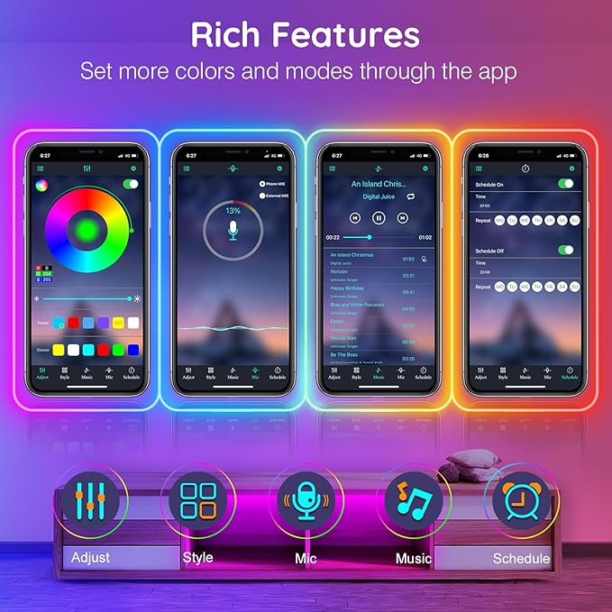 AILBTON 200Ft Neon Rope Lights,Flexible Led Rope Lights Control with App/Remote,Multiple Modes RopeLights,IP65 Outdoor RGB Led Neon Lights NonWater Resistant,Music Sync Gaming Led NeonLight Strip
