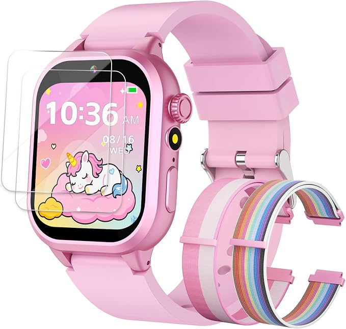 MOFGDNI Smart Watch for Girls - Kids Watch with 39 Games, Built-in Camera, Video Recorder, Alarm, Calculator, Pedometer & Various Wallpapers – Toys for Ages 4-12 Years Old Birthday