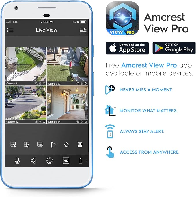 Amcrest UltraHD 4K (8MP) Outdoor Bullet Security IP POE Camera, 98ft NightVision, 2.8mm Lens, IP67 Weatherproof, 256GB MicroSD Recording, Black (IP8M-2496EB-V2)
