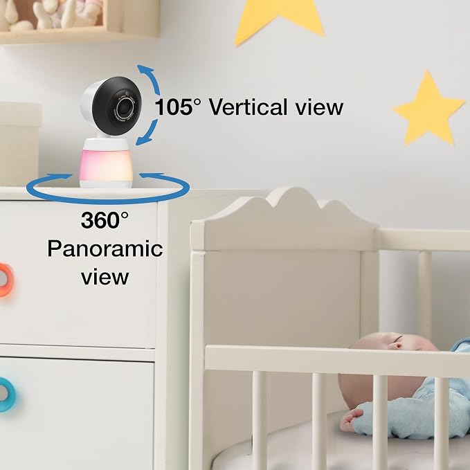 VTech Smart WiFi Baby Monitor, 2 Cameras for Twins & Two Rooms – 2K Split Screen, 5.5" Screen, 24X Zoom, Wide Angle, Free App, Night Light | Smart HD Plus Twin