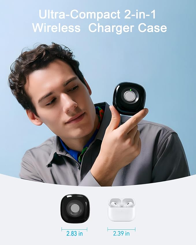 Portable Charging Case Compatible with Oura Ring 4 Charger, Fits Gen 4, Up to 10 Ring Charges, Compact Travel Protective Case, Black (Official Charger NOT Included)