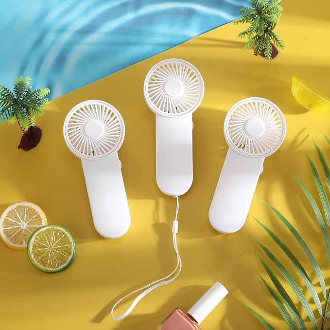 Sumind 160 Pcs Small Personal Portable Fan Mini Handheld Bulk 1 Speed Electric Cute Battery Powered for Neck Lash Makeup Women Men Travel Camping Indoor Outdoor Summer (White)