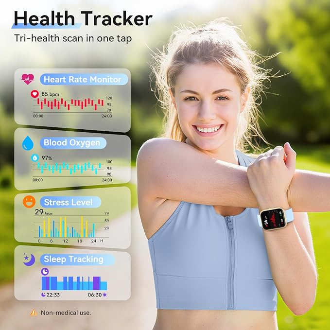 Smart Watches for Women (Android/iPhones), 120+ Sport Modes Fitness Tracker Watch with SpO2/Heart Rate Monitor, Steps/Sleep Tracker, 1.85" HD Smart Watch with Bluetooth Calls/Messages, 3ATM waterproof