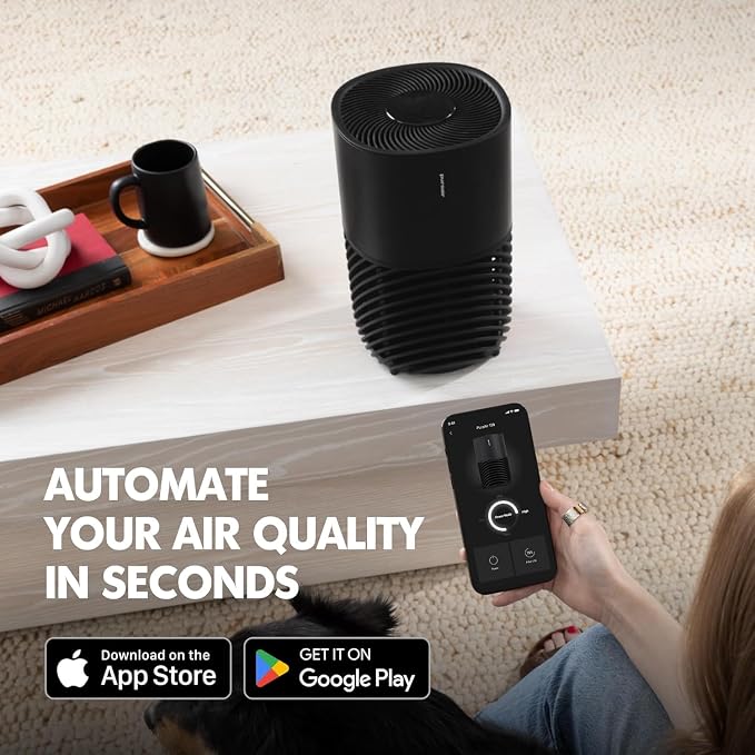 PuroAir 130i Smart Air Purifiers for Home Pets Allergies - HEPA + CarbonTech Filter up to 500X Stronger - Cleans Air Fast - Quiet Sleep Mode, Small Room Air Purifiers for Bedroom, Baby, Office, Dorm