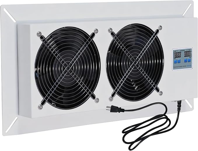 720 CFM Crawlspace Vent Fan, With Thermostat,Humidistat, For Moisture Reduction, Radon Mitigation, Freeze Protection, Ideal for Basement, Attic, Crawl Space Fan Vent(Air Out) 3-year warranty