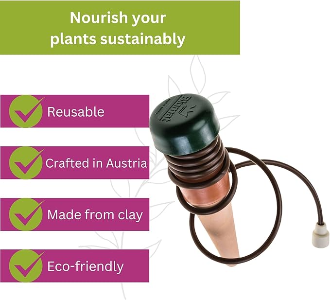 Blumat Classic Self-Watering Stakes - Prevents Overwatering and Underwatering for Healthy Growth While You are Away - Ideal for Indoor Plant Watering (12 Pack w/o Adapter)