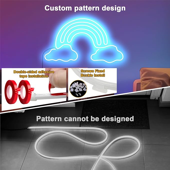 Cozylady RGB Neon Light LED Rope Light,Waterproof Bluetooth APP Remote Control Music Sync Strip Light,24V Flexible DIY Silicone Light for Bedroom Home Indoor Outdoor Decoration