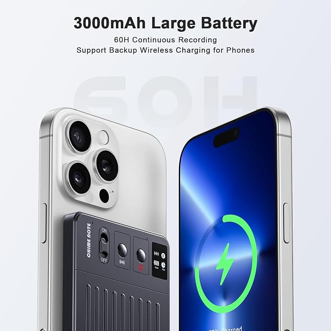 TTQ Note AI Voice Recorder with ChatGPT-Powered Transcription, Summary & Translation, App-Controlled, 121 Languages, 64GB, Wireless Charging, for Meetings, Lectures & Calls