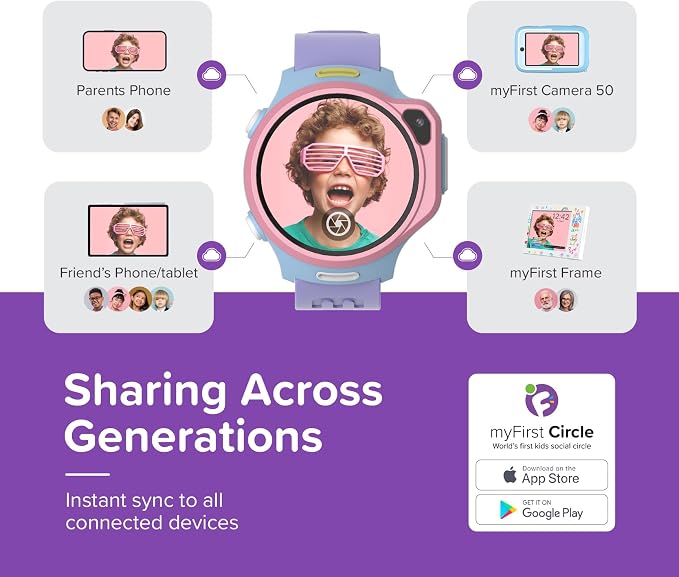myFirst Kids Smart Watch 4G LTE with GPS Tracker & Video Calling, R2 eSIM Phone Watch for Boys Girls Ages 5-12, SOS Smartwatch with Parental Control, Birthday Gift with 1.3" AMOLED Display
