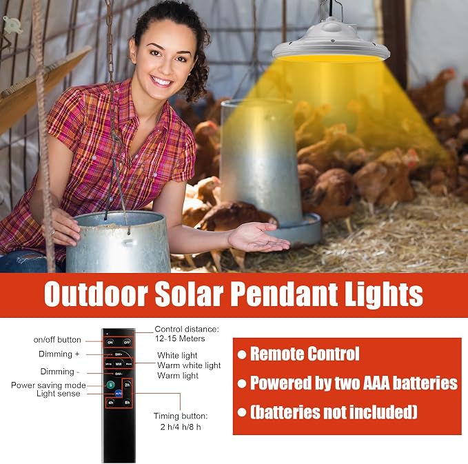 4 Set Solar Fan for Chicken Coop with Shed Light, 25W Panel Dual Exhaust Vent Kit, Waterproof 12V Solar Powered Ventilation System with Timer for Greenhouse, Pet House