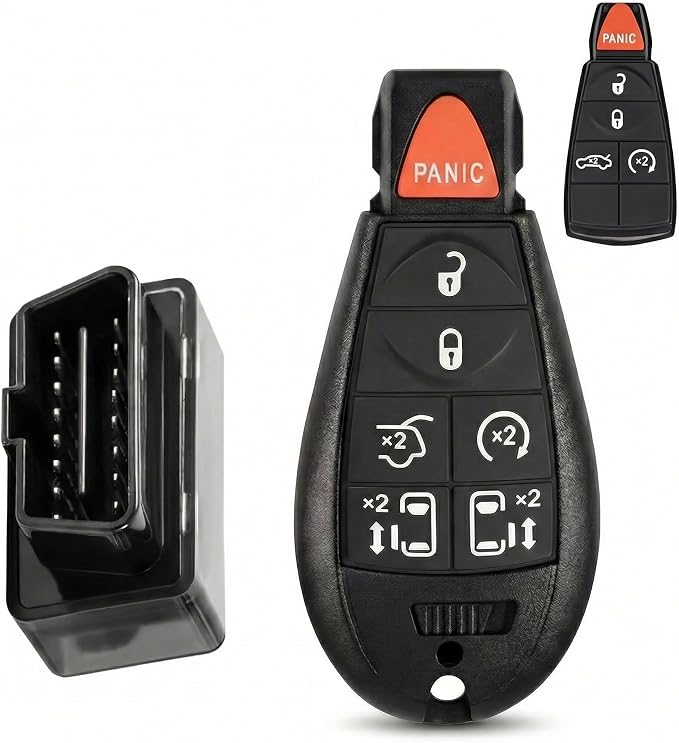 DIY Keyless Entry Remote Car Key Fob Replacement Fits for Dodge Grand Caravan 2008-2019, for Chrysler Town & Country 2008-2016， with Interchangeable 5 & 7-Button Keypads, FCC ID: IYZ-C01C / M3N5WY783X