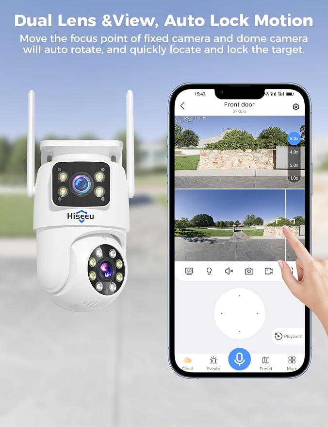 Hiseeu Outdoor Camera, Security Camera for Home Security