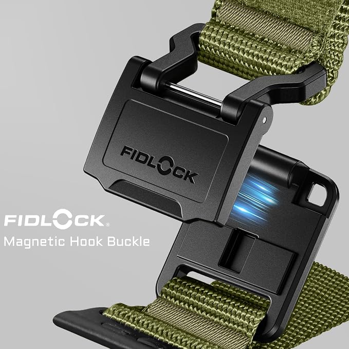 Bandletic Compatible with Apple Watch Bands 49mm 46mm 45mm 44mm for Men - Wide Soft Nylon Sport Strap Wristband with Magnetic Fidlock Hook Buckle for iWatch Series 11 10 9 8 7 6 5 4 Ultra SE 3 2 1