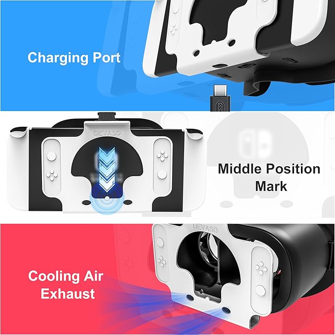 DEVASO Upgraded VR Headset for Nintendo Switch, Switch OLED Model, Virtual Reality Glasses with Adjustable HD Lenses and Comfortable Head Strap, Labo VR Kit 3D Goggles Accessory